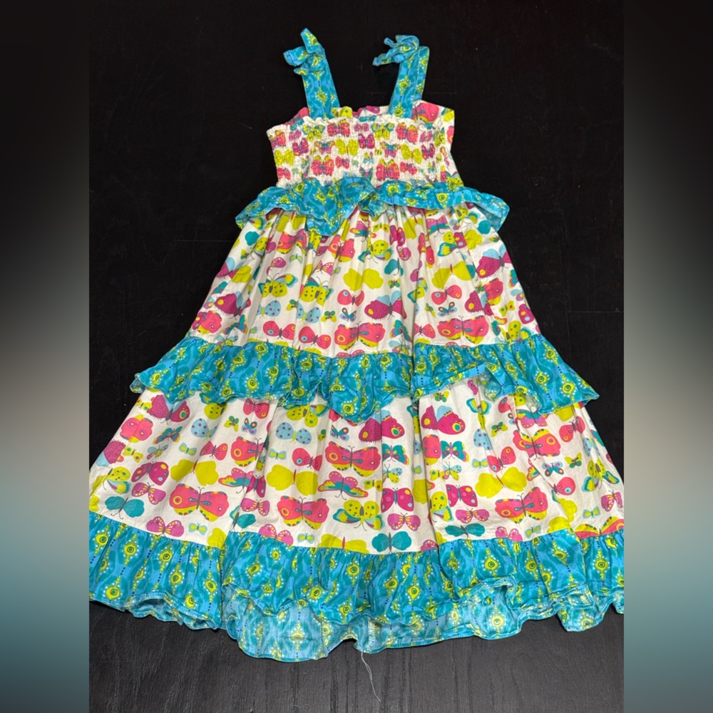 Jelly the Pug Girl Size 6 Dress Boho Collection Butterfly Maxi